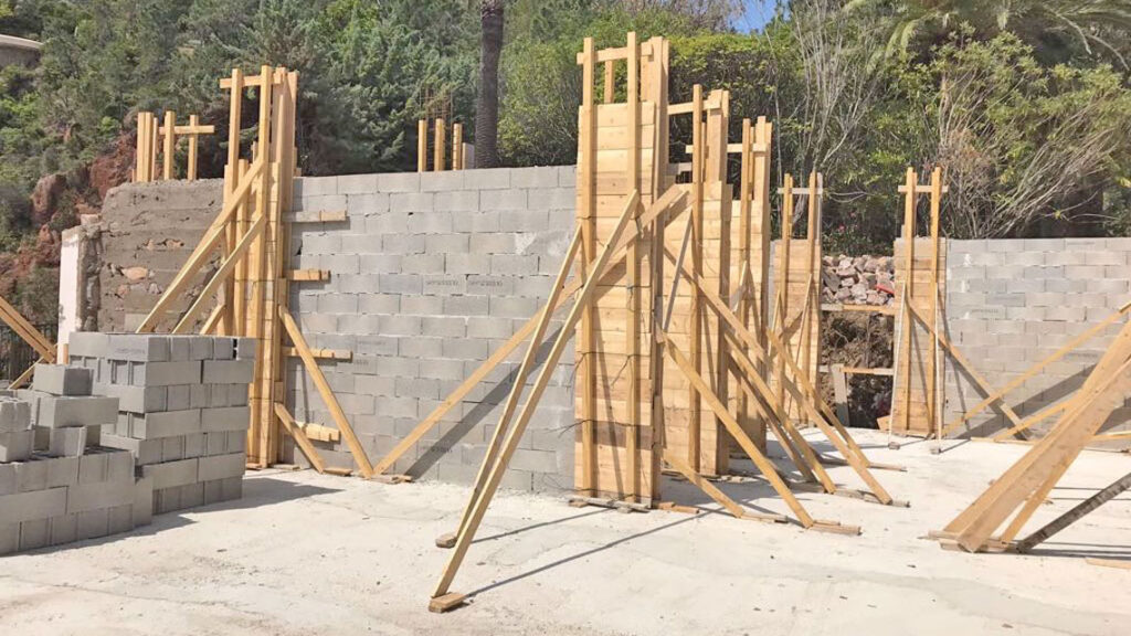 Luxury villa foundations and structural engineering in Cannes, French Riviera. High-profile coastal construction.